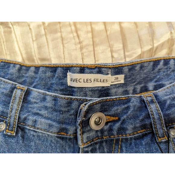 NWT Size 28 Avec Les Filles Distressed Jean Shorts - Picture 5 of 7